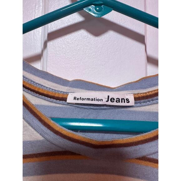 Reformation Jeans Joplin Short Sleeve Stripe Tee Size Small - Picture 6 of 8